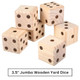 Rhode Island Novelty Jumbo Wooden Yard Dice (3.5") 7-Piece Set - Includes Durable Storage Bag Outdoor Family Game for Backyard Lawn Parties