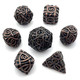 rzzyyp Desktop RPG Metal Polyhedron dice Group DND dice Group of Dungeons and Dragons（ Roll Plated red Copper）