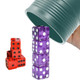 Six Senses Media Dice Stacking Cup(Green) Set with 4 Pcs 19mm(Puple) and 5 Pcs 18mm(Red) Standard 6 Sided Dices with Storage Bag-Magic Tricks Instruction