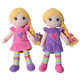 Snuggle Stuffs Twin Sister Plush 14" Dolls (Set of 2) Pink & Purple