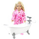 Sophia's Sophia's Classic White Clawfoot Bathtub with Handheld Shower Head and Faucet Furniture Set for 18" Dolls White/Silver