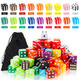 Sratte 180 Pieces 16 mm Dice Set 6 Sided Square Corner Dice Mini Standard Bulk with 2 Storage Bags for Play Like Farkle or Teaching Math 18 Colors