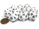 STAYGOLD Set of 10 Twenty Sided 19mm D20 Opaque RPG Dice - White with Black Numbers Die
