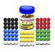 Super Value Depot Chinese Checkers Glass Marbles. Set of 72 12 Each Color. Size 9/16” (14mm) with Practical Container.
