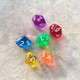Teensery 24 Pcs Transparent Polyhedral Dice Acrylic 10 Sides Game Dice with Number 0-9 Assorted Colors