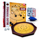 Tradeopia 4-in-1 Deluxe Crokinole Board Game Set Chess Checkers and Backgammon Board Canadian Heritage Game for Friends & Families Set Includes Crokinole Board 32 Discs 2 Dice 2 Packs of Cards