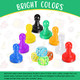 Zhanmai 40 Pcs Board Game Pieces Game Pawns Multicolored Plastic Chess Pawn Pieces for Board Play and 4 Pcs 6 Sided Round Corner Solid Color Dice for Chess Play Components Tabletop Markers
