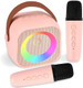 Petiddy Mini Karaoke Machine for Kids Adults Christmas Birthday for Girls Age 3-12 Portable Bluetooth Karaoke Speaker with 2 Wireless Microphone Girls Toys for 4 5 6 7 8 9 10 11 12+ Years Old