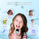 Siaca Mini Karaoke Machine for Kids Toys Mini Karaoke Machine with 2 Wireless Microphones Birthday for Girls Boys 2 3 4 5 6 7 8 9 10 11 12 13 14 15 Year Old (Blue)