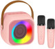 Smopet Mini Karaoke Machine for Kids Girls Kids Karaoke Machine with 2 Wireless Microphones and LED Lights Toys for Christmas Birthday Party s for 4 5 6 7 8 9 10 11 12 Years