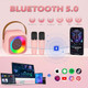 Smopet Mini Karaoke Machine for Kids Girls Kids Karaoke Machine with 2 Wireless Microphones and LED Lights Toys for Christmas Birthday Party s for 4 5 6 7 8 9 10 11 12 Years