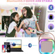 Zhiheyongli Karaoke Speaker with Microphone Portable Bluetooth Kids Karaoke Machine with LED LightsMini Wireless Karaoke Microphone for Home Parties and Karaoke Machine for Kids Birthday s Toys .(Pink)
