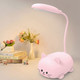 Hoghaki Cute Kids Desk Lamp LED Desk Lamp for Kids Cute Cat Lamp Desk Accessories Flexible Gooseneck Eye-Care Cartoons Small Desk Lamp Girls USB Charging
