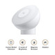 Xiaomi Motion Activated Adjustable Brightness LED Intelligent Human Body Sensor With Magnetic Base 2 Night Light For Kids, Cabinet, Hallway, Kitchen, Stairs (White)