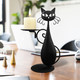 OFILLES Black Cat Candle Holder for Pillar Candles Led Flameless Candles Retro Rustic Farmhouse Home Metal Cat Decor Candlestick for Centerpiece Dining Table Housewarming Gifts