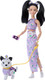 Barbie Twinning Looks Doll With Pet Dog In Matching Purple Daisy Clothes And Accessories For Both Like Flowers And Belt Bags, Black Hair