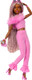 Barbie Deluxe Style Doll #4 In Barbiecore Outfit, Pink And Brown Braids, Soft Pink Top And Pant Set With Furry Collar And Fun Accessories