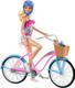Barbie Doll And Bike Playset With Doll (11.5 In, Blonde), Bicycle With Rolling Wheels & Water Bottle Accessory,  For 3 To 7 Year Olds
