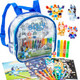 Bluey Ultimate Activity Backpack, 10+ Activities, Includes Backpack With 4 Sticker Suncatchers With 4 Suction Cups, 4 Surprise Scratch Arts, 2 Velv-Its Posters, 1 Coloring Roll, 4 Markers, Kid s