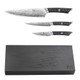 Cangshan Kuro Series 3-Piece Starter Knife Set With Ash Wood Box, High Carbon X-7 Damascus Steel, 504319