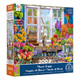 Ceaco - Large Piece Jigsaw Puzzle - Steve Crisp - Flower Shoppe - Relaxing And Fun Activity For Adults