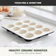 Greenpan Bakewell 12-Cup Muffin Pan, Healthy Ceramic Nonstick Bakeware, Pfas- Cake Mold, Durable Baking Tray, Versatile Kitchen Essentials, Easy Clean Ovenware, Black