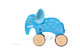 Hape: Pull Along - Elephant - Blue - Wooden Animal Toy, Rubber Rimmed Wheels, Encourages Walking, Push & String Pull, Kids, Baby & Toddler, Age 12 Mo+
