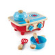 Hape Toddler Kitchen Set  Wooden 6 Piece Cooking Set, Pretend Kitchen Playset With Toy Stove, Frying Pan, Spoon, Spatula
