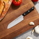 Henckels Dynamic Razor-Sharp Hollow Edge Santoku Knife 7 Inch, German Engineered Informed By 100+ Years Of Mastery, Black/Stainless Steel