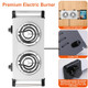 Imountek Electric Stove For Cooking 2000W Electric Double Burner Coil Heating Hot Plate Stove Countertop Rv With Non Slip Rubber Feet 5 Temperature Adjustments For Home Camping Kitchen (Black-Double)