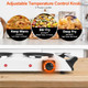 Imountek 2000W Electric Dual Burner Portable Coil Heating Hot Plate Stove Countertop Rv Hotplate With 5 Temperature Adjustments Portable Handles/White