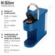 Keurig K-Slim Single Serve K-Cup Pod Coffee Maker, Featuring Simple Push Button Controls And Multistream Technology, Twilight Blue