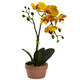 Nearly Natural Phalaenopsis Orchid With Clay Vase (Set Of 4)