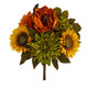 Nearly Natural 16In. Peony, Dahlia And Sunflower Artificial Flower Bouquet (Set Of 2)