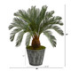 Nearly Natural 40In. Cycas Artificial Tree In Black Embossed Tin Planter