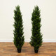 Nearly Natural 5Ft Cedar Topiary Artificial Trees - Uv Resistant, Realistic Green Foliage, Cone Shaped, Indoor/Outdoor Decor, Set Of 2
