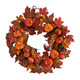 Nearly Natural 24In. Autumn Maple Leaves, Pumpkin, Pinecone And Berries Artificial Fall Wreath