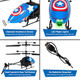 World Tech Toys Marvel Captain America Rc Helicopter Ãƒæ’Ã‚¢Ãƒ¢Ã¢‚¬Å¡Ã‚¬Ãƒ¢Ã¢Š¬Ã…Œ Easyãƒæ’Ã‚¢Ãƒ¢Ã¢‚¬Å¡Ã‚¬Ãƒ¢Ã¢Š¬Ã‹Å“Fly Remote Control Helicopter With Led Lights, Durable Body, Coaxial & Rear Rotors Ãƒæ’Ã‚¢Ãƒ¢Ã¢‚¬Å¡Ã‚¬Ãƒ¢Ã¢Š¬Ã…Œ Kids 8+