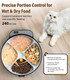 Casfuy Battery-Operated Automatic Cat Feeder - Whisker Friendly Automatic Cat Food Dispenser For Wet Dry Food Cordless 4-Meal Auto Feeder For Cats Small Dogs With Programmable 12H/24H Format Timer