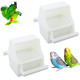 Dqitj 2 Pcs Small Bird Slot Feeder No Mess Cage Hanging Feeder Cup Plastic Food & Water Dispenser Bowl