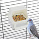 Dqitj 2 Pcs Small Bird Slot Feeder No Mess Cage Hanging Feeder Cup Plastic Food & Water Dispenser Bowl