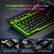 Large Print Rainbow Backlit Gaming Keyboard, Wired USB Light Up Computer Keyboard with Big Letters Keys,12 Multimedia Keys, Wrist Rest, All-Metal Panel,Full Size Keyboard, for PC,Laptop Large Print Rainbow Backlit Gaming Keyboard, Wired USB Light Up Computer Keyboard with Big Letters Keys,12 Multimedia Keys, Wrist Rest, All-Metal Panel,Full Size Keyboard, for PC,Laptop