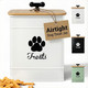 Hb Design Co. Dog Treat Container Airtight - 6 Inch Wide X 8 Inch Tall Iron Dog Treat Jar For Kitchen Counter With Airtight Bamboo Lid - 12 Cup Capacity Pet Treat Container - Doggie Cookie Jar - Big Treats Canister