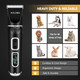 Holdog Dog Clippers Professional Heavy Duty Grooming Clipper 3-Speed Low Noise High Power Rechargeable Cordless Pet Tools For Small & Large Dogs Cats Pets With Thick Coats