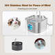 Hooise Cat Water Fountain Stainless Steel: Pet Fountains For Cats/Dog Indoor Automatic Waterer Bowls For Drinking Small Animal Water Dispenser Metal Pets Watering Faucet Bottle Auto Kitty Watering Supplies