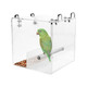 Hosukko No Mess Bird Feeder For Cage - Automatic Bird Feeder Transparent Food Container Acrylic No Spill Cage Seed Catcher With Stainless Steel Hooks For Parrot Parakeet Cockatiels Lovebirds