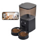 Junbec-Pet Automatic Cat Feeder Camera Auto 2 Cats Dispenser 5L Microchip Wifi 2.4G&5G Timed Dual Pet Smart App Dry Food Self Feeding Container Station (Black)