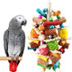 Kewkont Bird Toys Parrot Toys For Large Birds Natural Peppered Wood African Grey Parrots Macaws Cockatoos Parrot Chew Toys Aviary Hanging Toys
