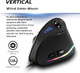 Vertical Mouse, Ergonomic USB Wired Vertical Mouse with [5 D Rocker] [10000 DPI] [11 Programmable Buttons], RGB Gaming Mouse for Gamer/PC/ Laptop/Computer