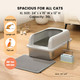 Lietom Stainless Steel Xl Cat Litter Box For Big Cats- Metal Extra Large Litter Box With Lid Include Metal Litter ScoopMat. High Sided With Guard Prevent Splashing. No Smell Always After Clean.